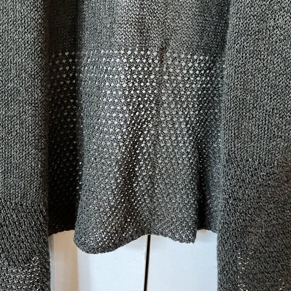 Olsen Europe Cardigan Womens M-L Linen Blend Knit Open Front Lagenlook Boho - Picture 3 of 8